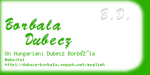borbala dubecz business card